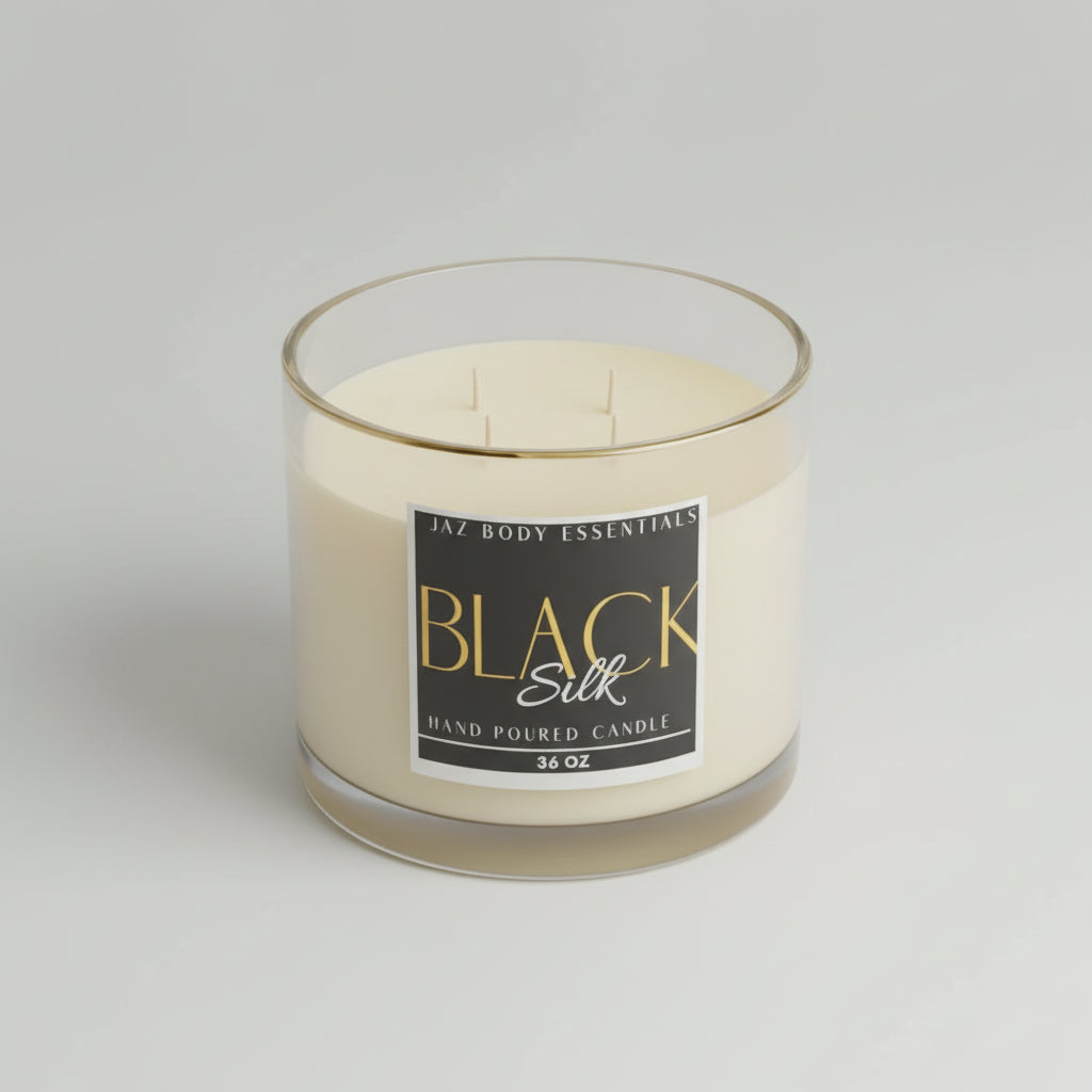 Black Silk 4 Wick Candle 36oz - JAZ Body Essentials
