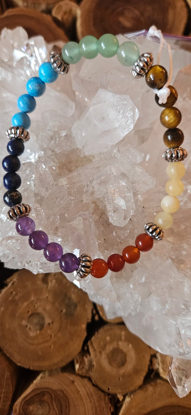 Chakra Armband 6mm und 8mm mit echten Edelsteinen