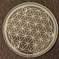 Glas-Untersetzer Blume des Lebens weiss Ø 9cm