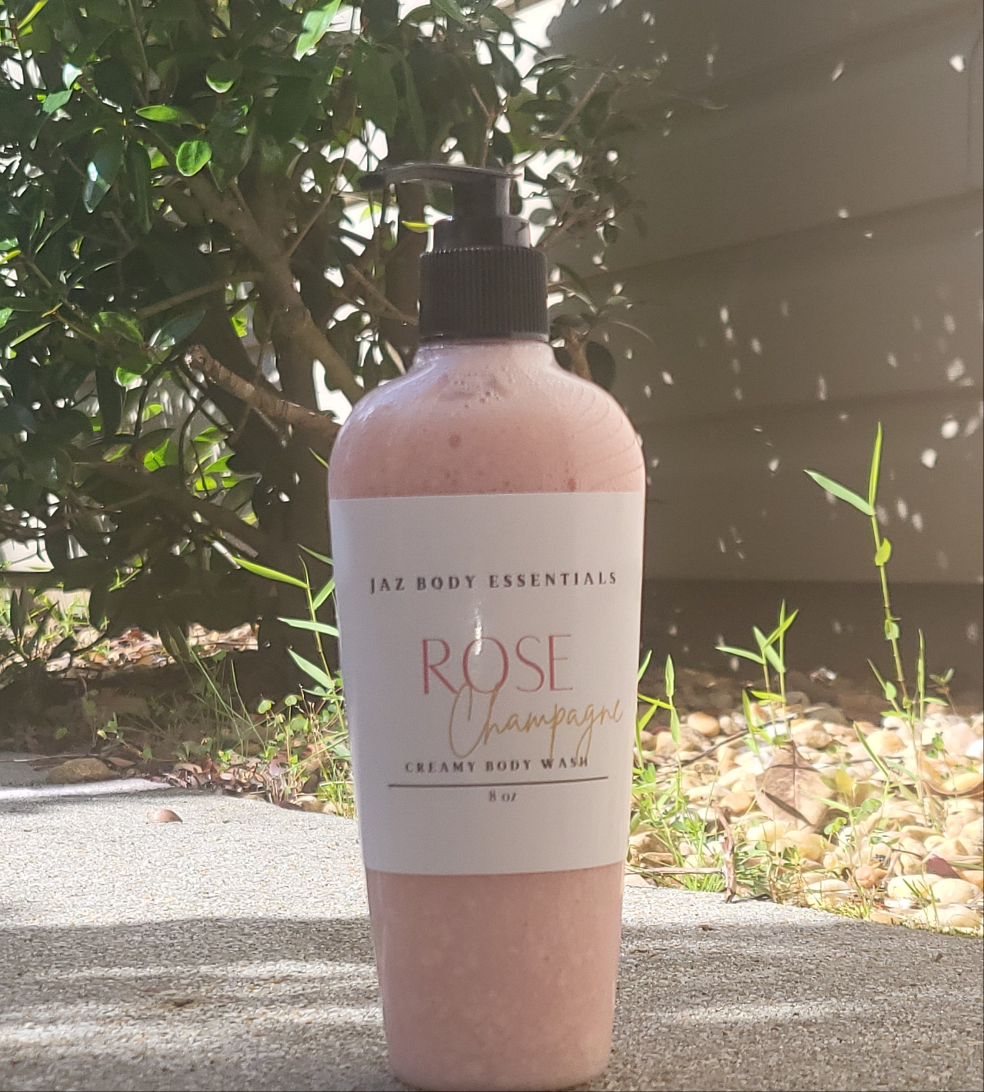 Rose Champagne Creamy Body Wash 8oz - JAZ Body Essentials