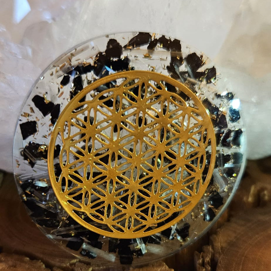 Orgon-Taler Turmalin-Selenit 4cm