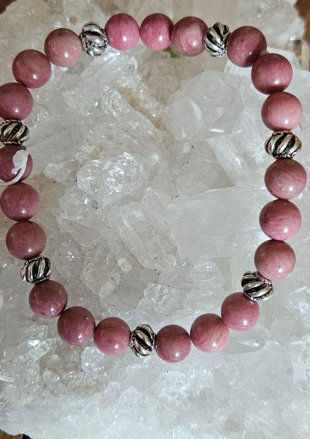 Rhodonit-Armband 6 mm und 8 mm