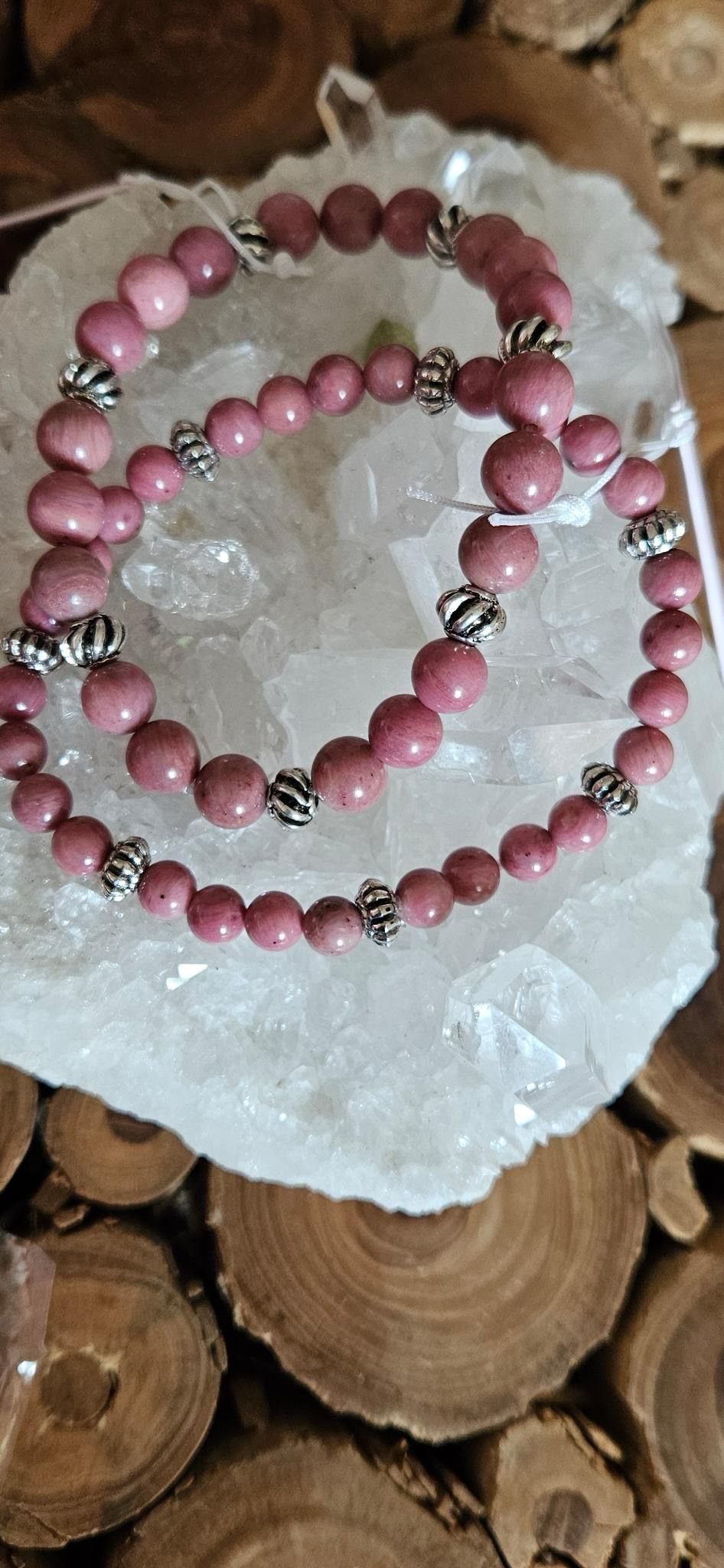 Rhodonit-Armband 6 mm und 8 mm