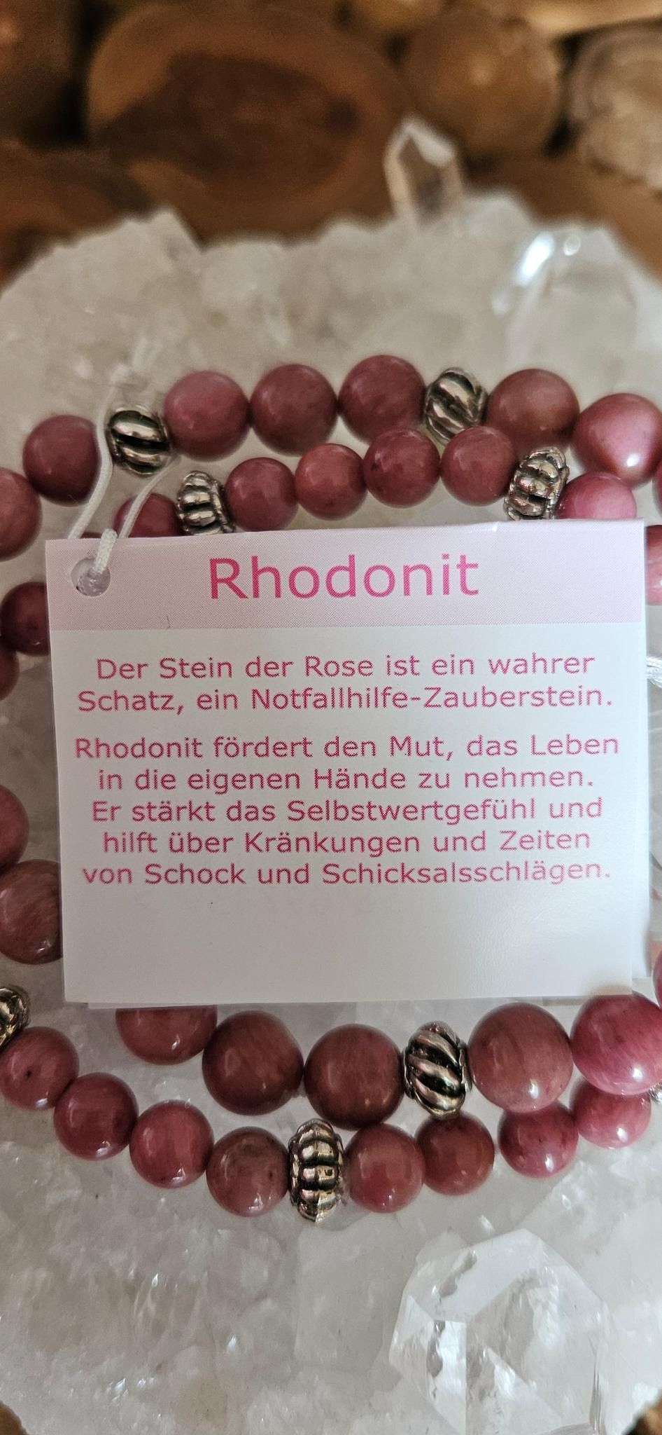Rhodonit-Armband 6 mm und 8 mm
