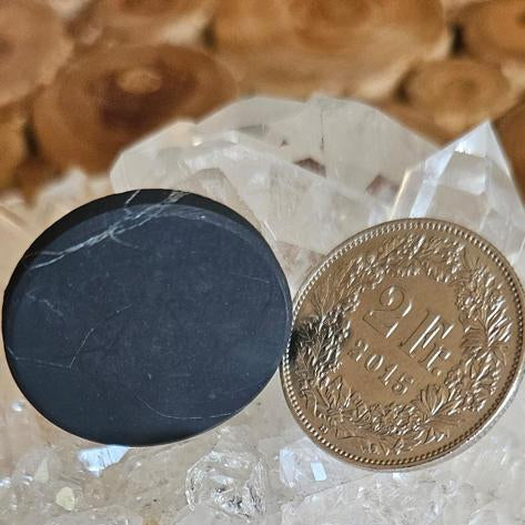 Schungit Handy-Plättchen rund