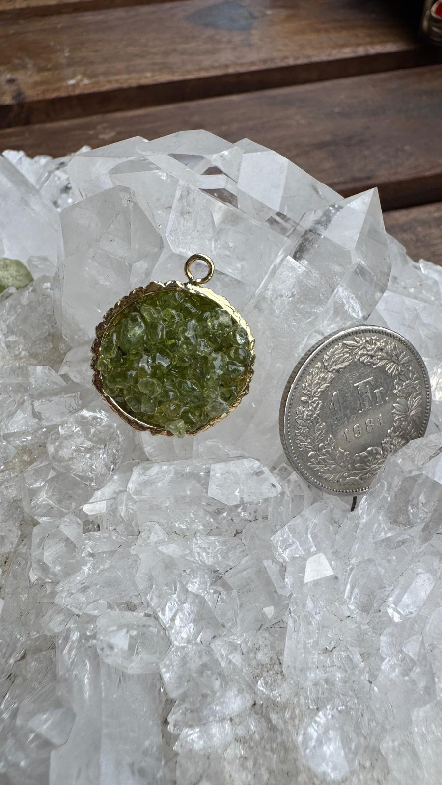 Peridot Anhänger – 18K vergoldet