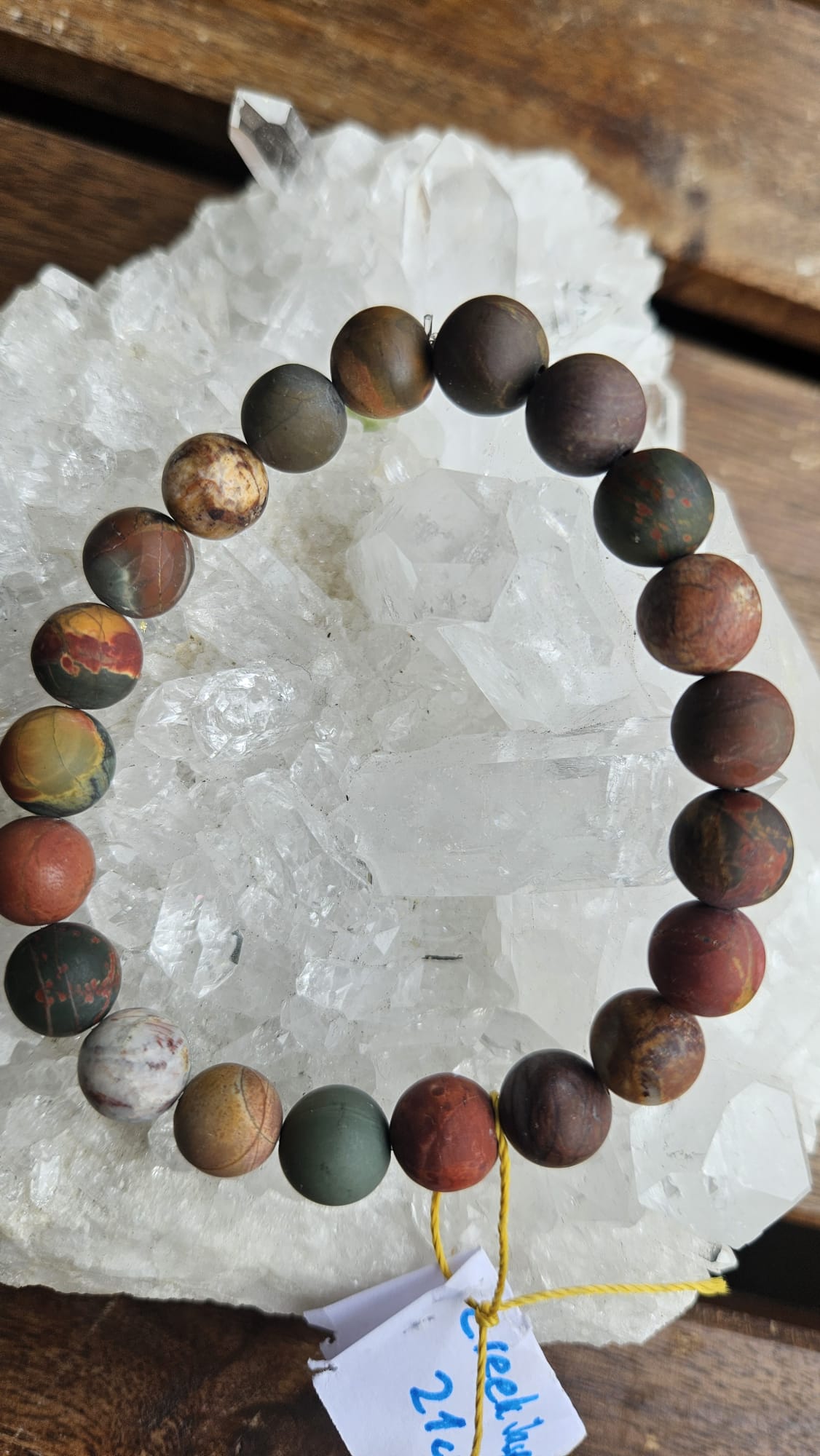 Handgefertigtes River Creek Jaspis Armband 10-10,5mm (matt)