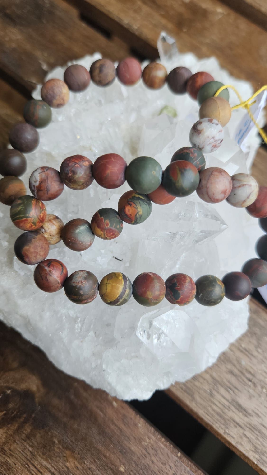 Handgefertigtes River Creek Jaspis Armband 10-10,5mm (matt)