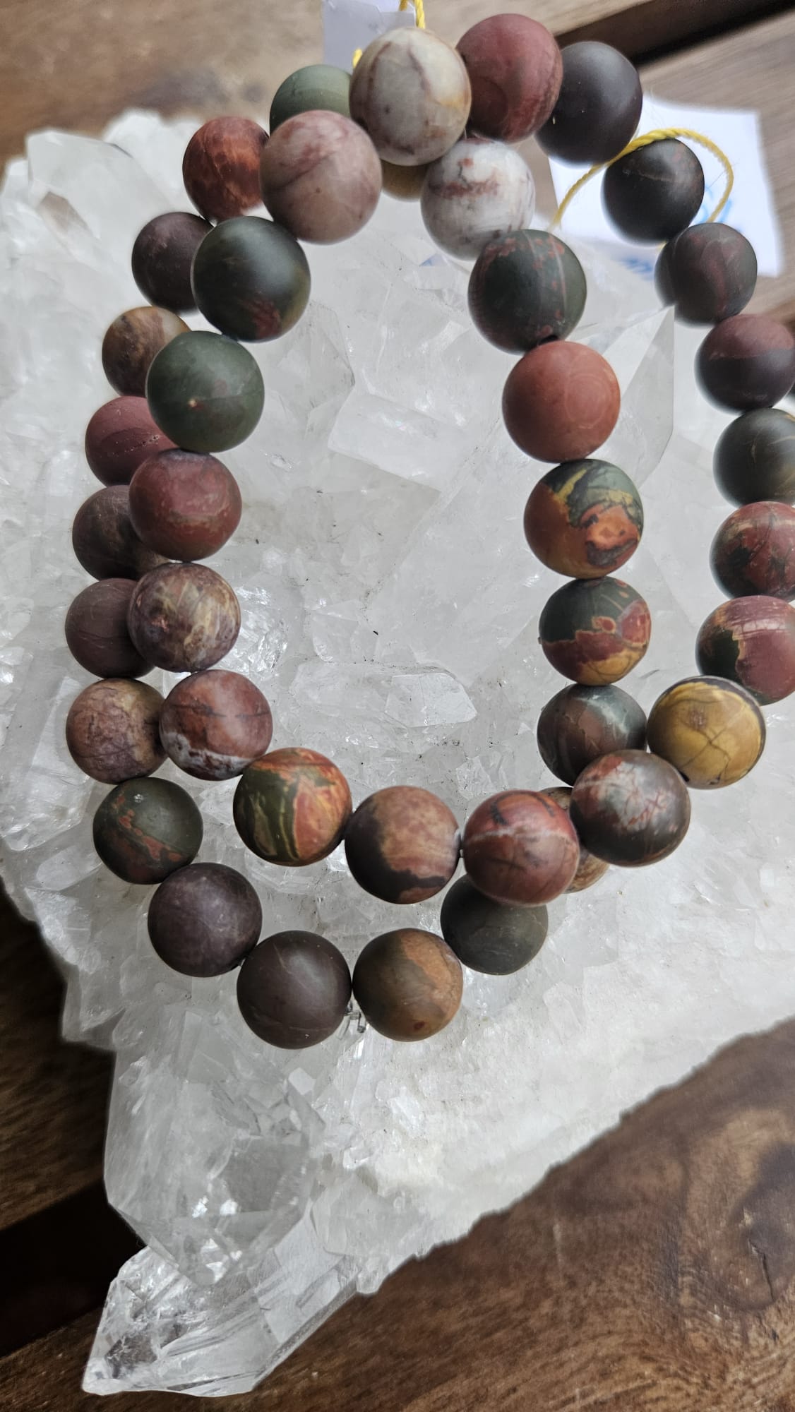 Handgefertigtes River Creek Jaspis Armband 10-10,5mm (matt)