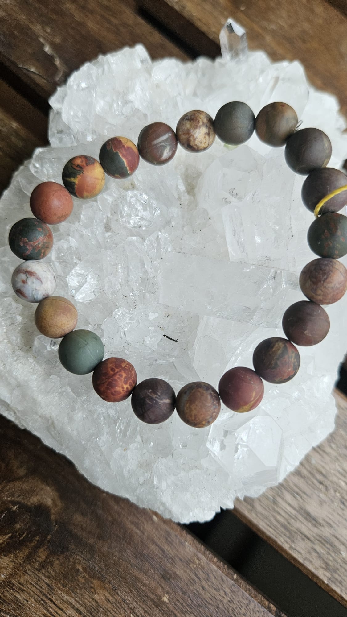 Handgefertigtes River Creek Jaspis Armband 10-10,5mm (matt)