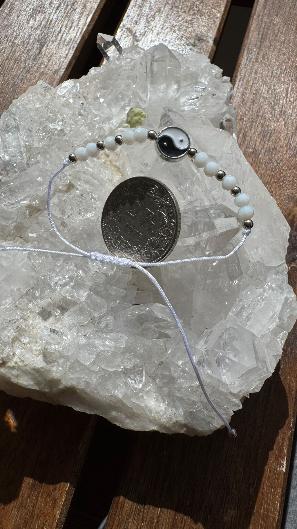 Yin Yang Armband Weiss/Silber