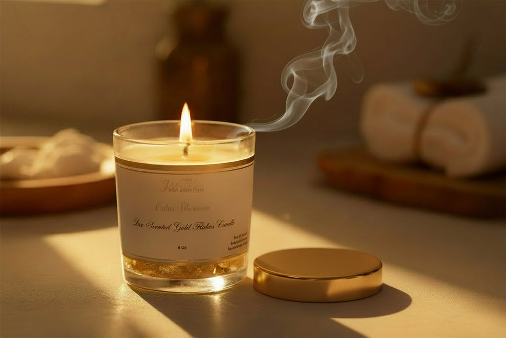 Lux Scented Gold Flakes handmade Candle - JAZ Body Essentials