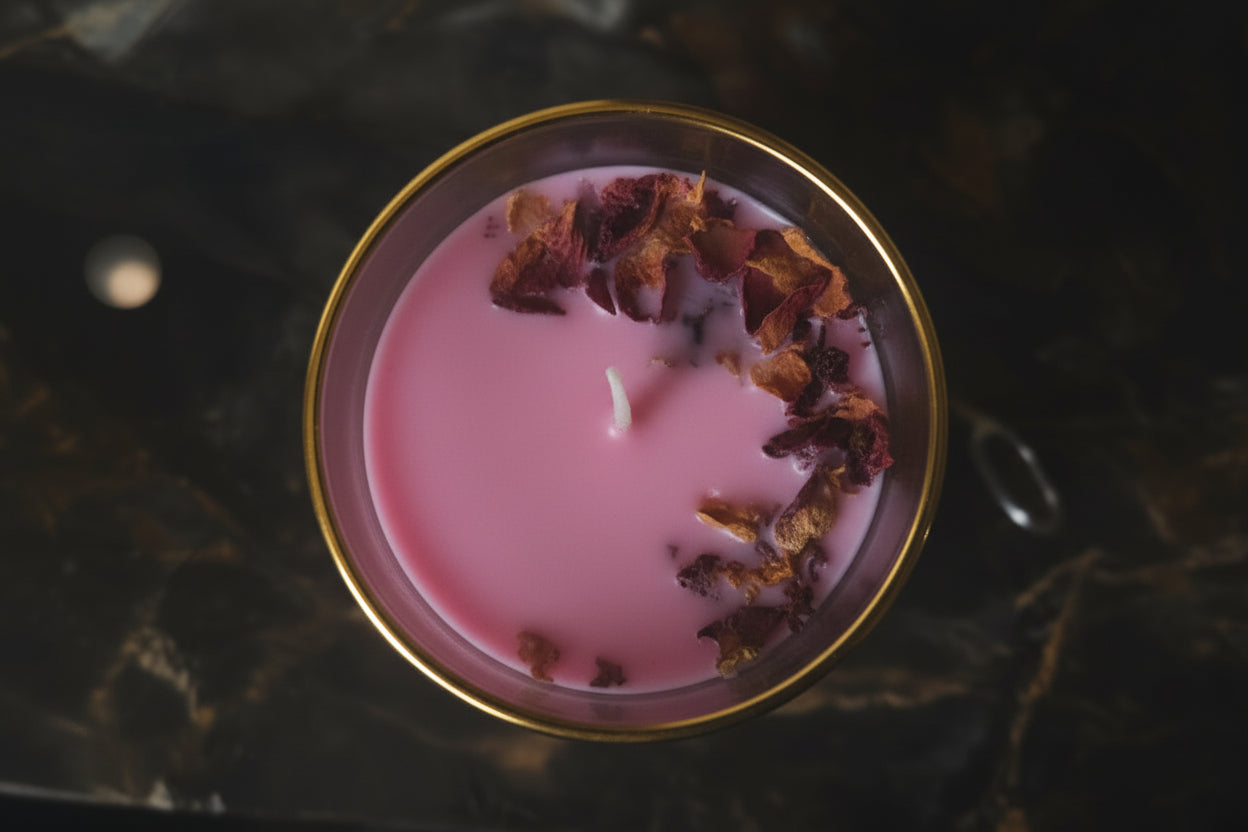 Bougie Rose Lavande Douce