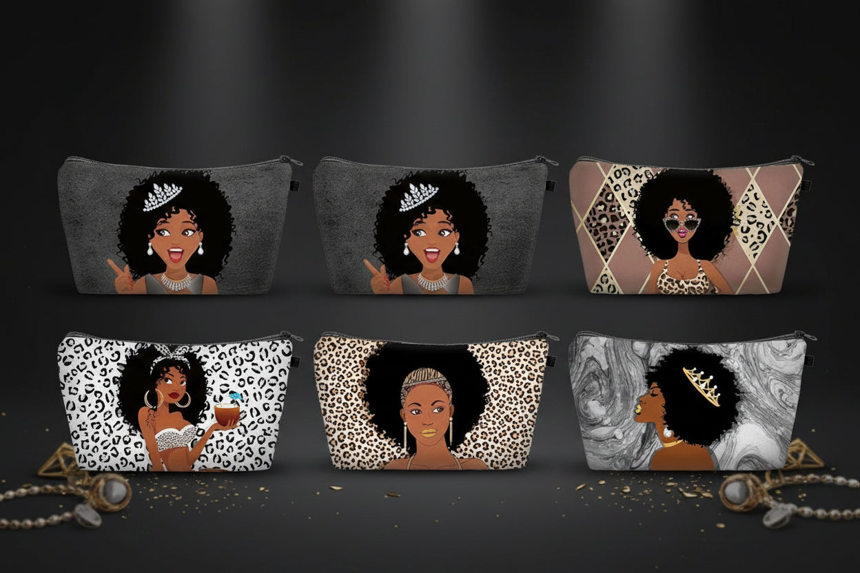Melanated Women Cosmetic Bag — Afrocentric & Affirmation Styles