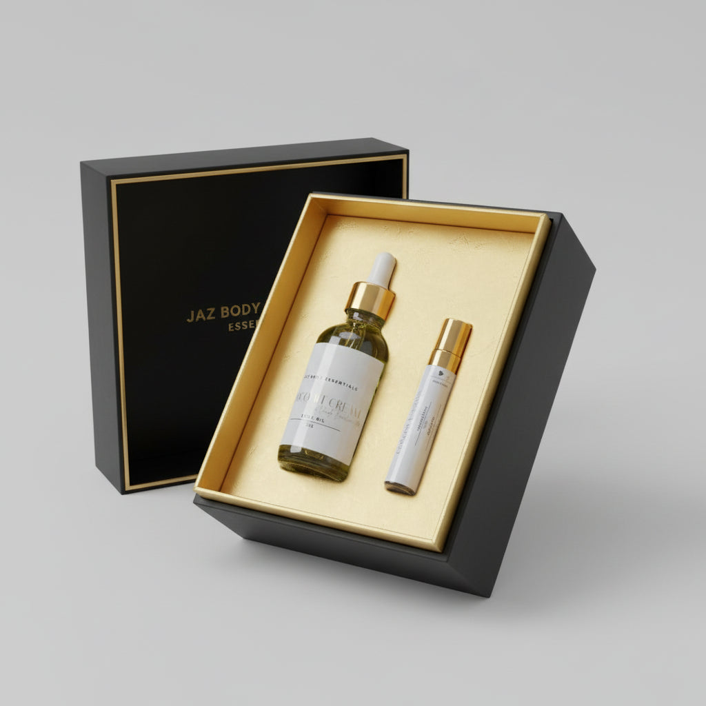 Coconut Cream & Vanilla Bourbon Latte Body Oil & Perfume Set - JAZ Body Essentials