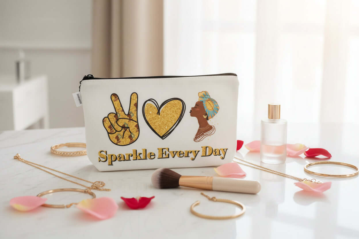 Melanated Women Cosmetic Bag — Afrocentric & Affirmation Styles