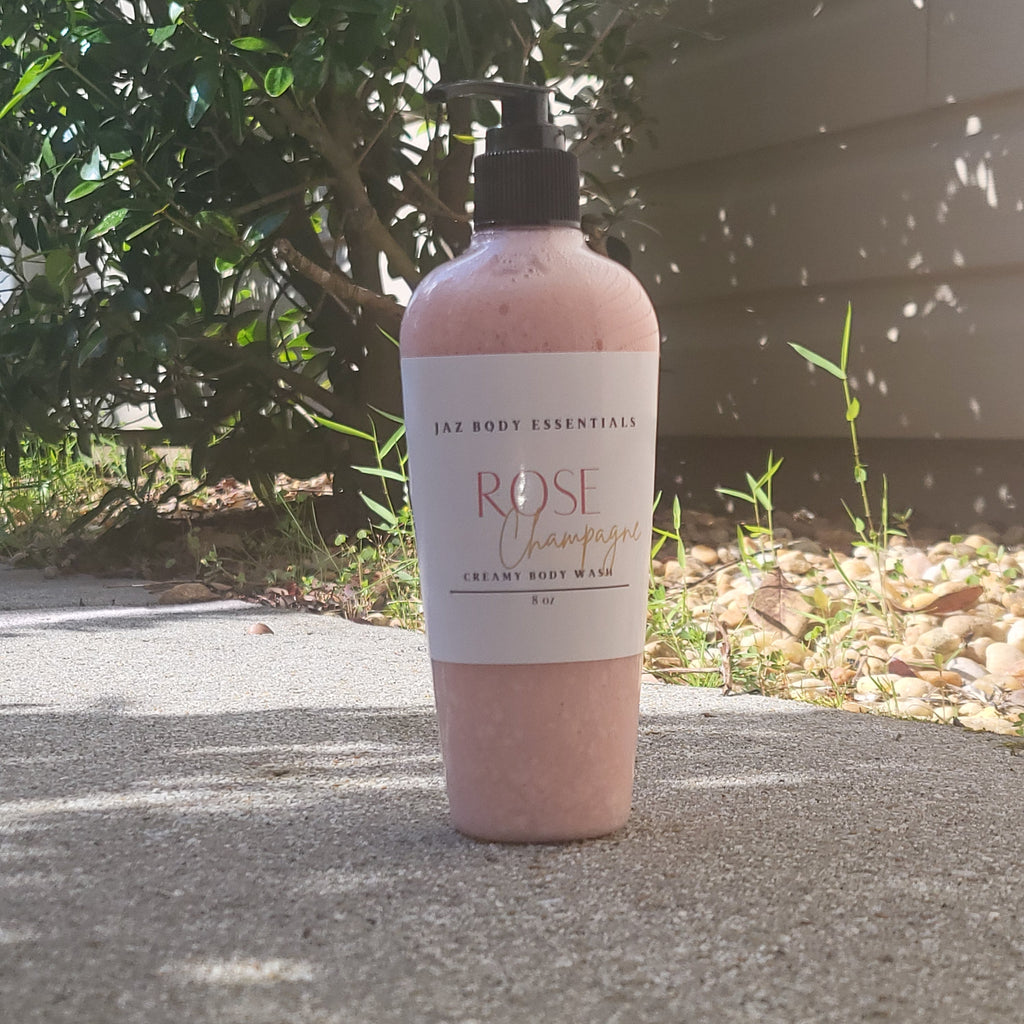 Rose Champagne Creamy Body Wash 8oz - JAZ Body Essentials