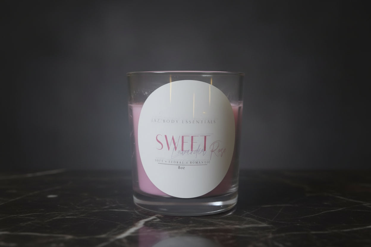 Bougie Rose Lavande Douce