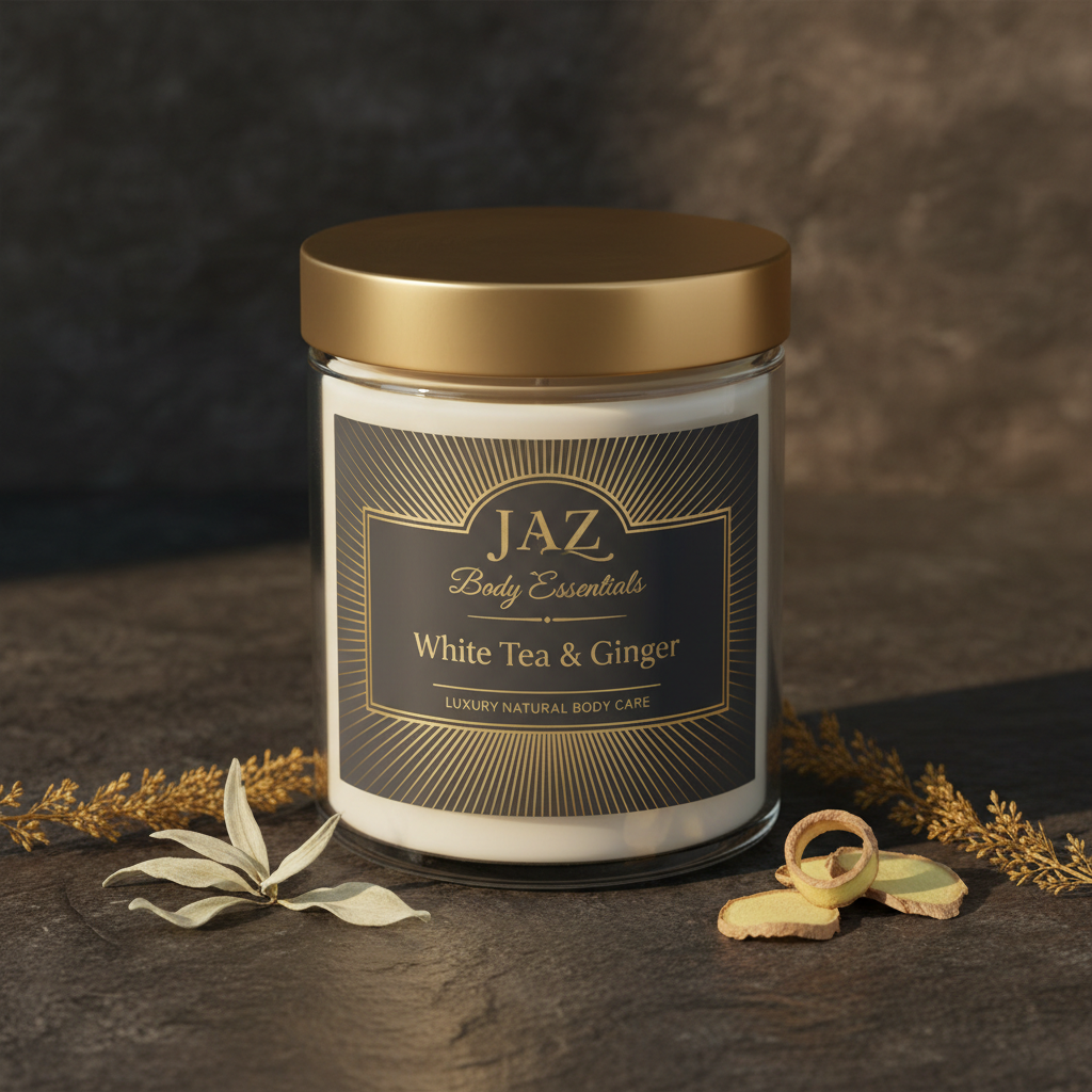 White Tea & Ginger 12oz Jar Mockup